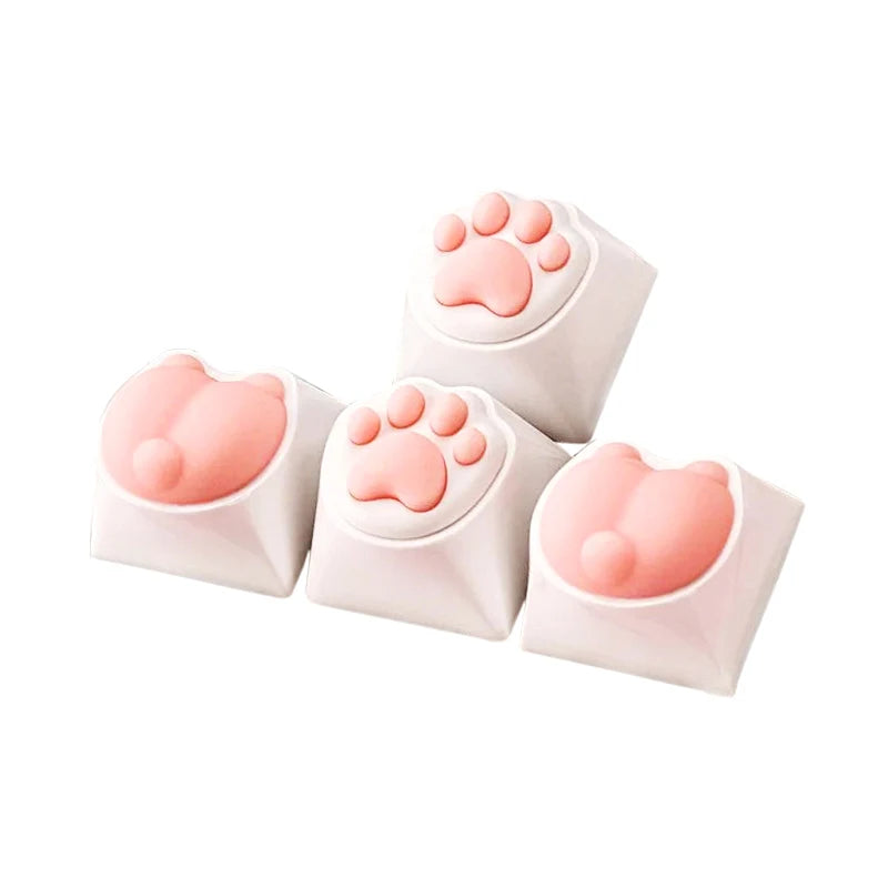 Teclas con Forma de Pata de Gato para Teclado Mecánico, Tapa de Silicona Suave Personalizada, Color Rosa Artesanal, Interruptor Cherry MX, 1 Unidad