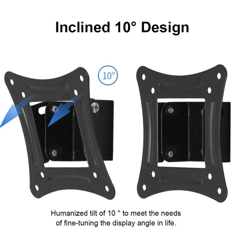 Soporte Universal de Pared para TV - 14"-26", VESA 75x75/100x100, Ángulo de Inclinación, Carga Máxima 10kg