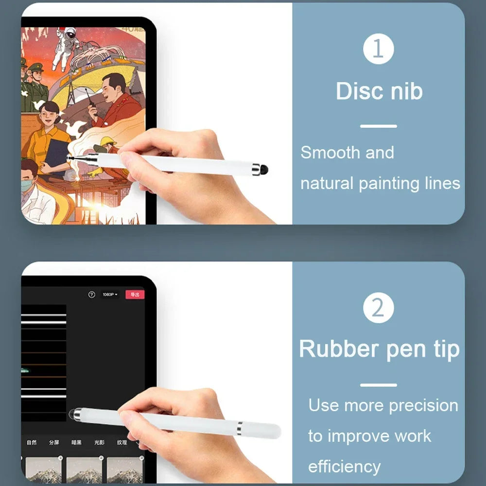 Lápiz 2 en 1 para tablet y pantalla táctil, ideal para dibujo y escritura - iPad y Samsung