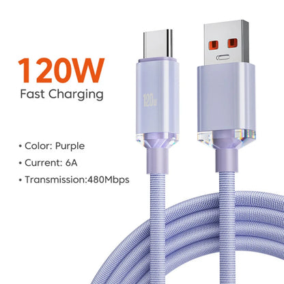 Cable de Carga Rápida USB Tipo C para Teléfono Xiaomi Redmi Note 13 14 Pro, Cable de Datos de Carga Rápida 6A de 120W