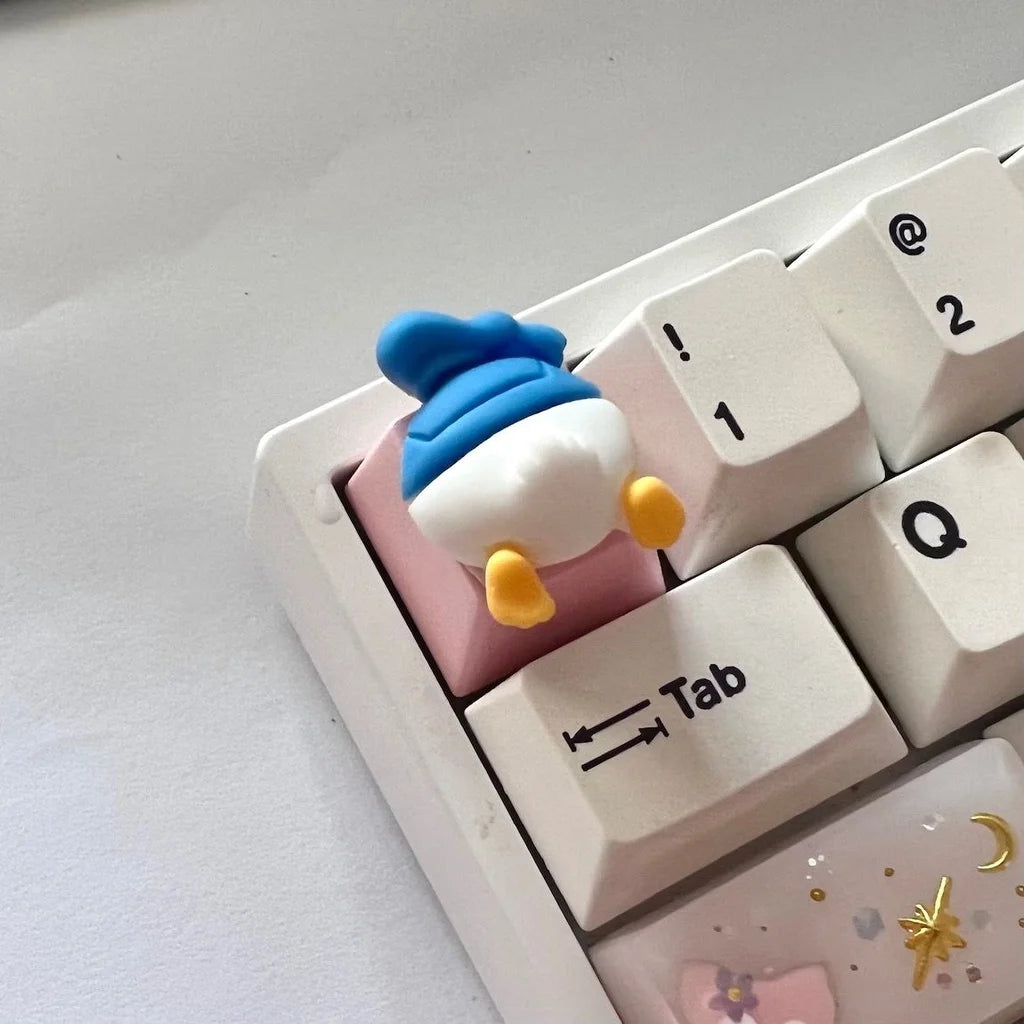 Teclas de Disney Hechas a Mano - Daisy Duck y Pato Donald para Teclado Mecánico de Dibujos Animados