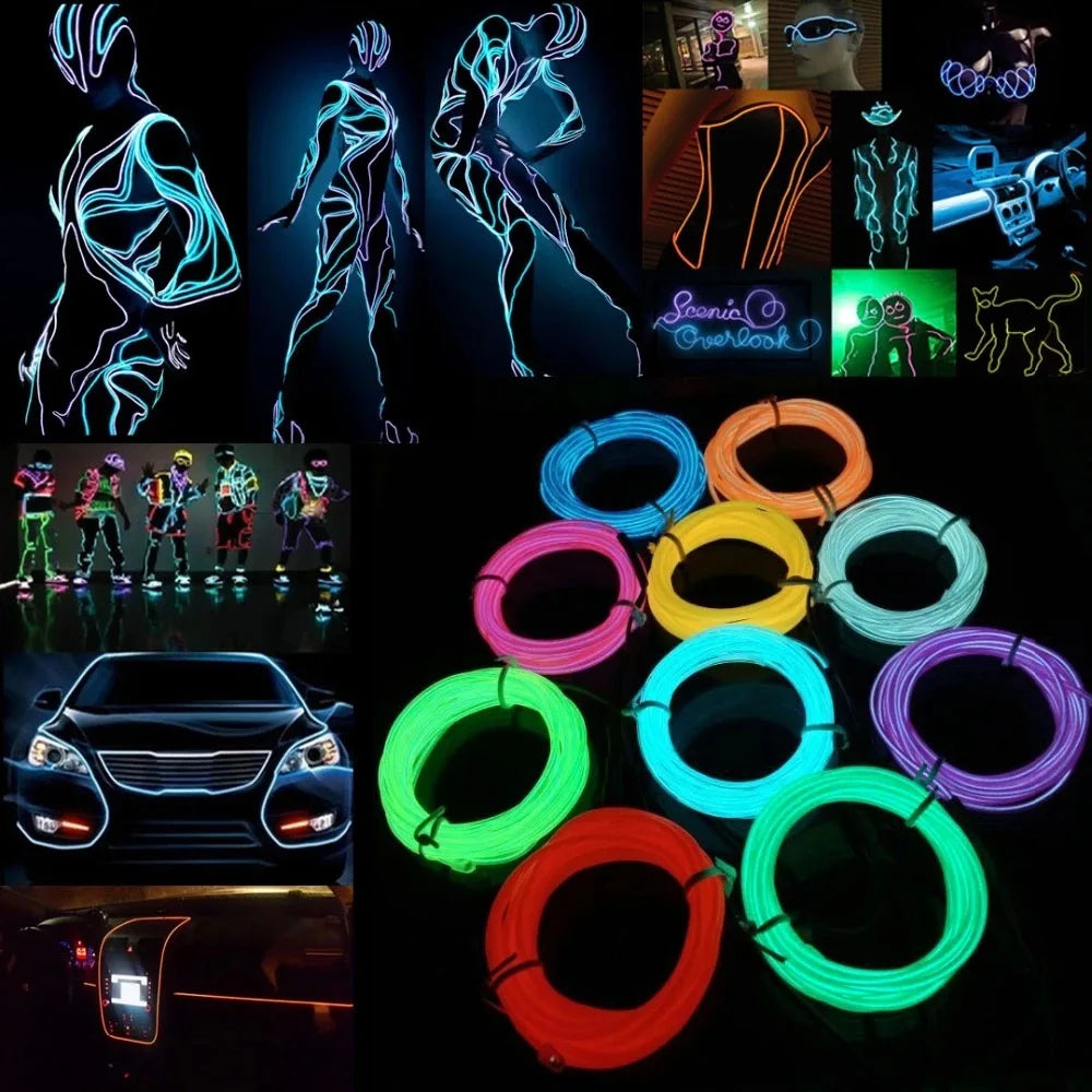 Luz de Neón Flexible para Decoración de Fiesta, Tira LED Multicolor, Impermeable (1M, 3M, 5M, 10M)