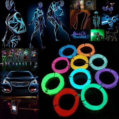 Luz de Neón Flexible para Decoración de Fiesta, Tira LED Multicolor, Impermeable (1M, 3M, 5M, 10M)