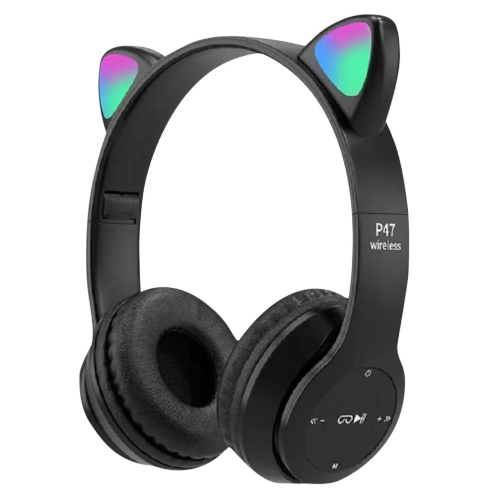 Auriculares Inalámbricos con Orejas de Gato: Luminosos y Perfectos para Niños y Niñas