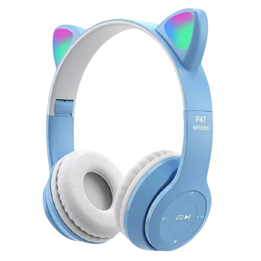 Auriculares Inalámbricos con Orejas de Gato: Luminosos y Perfectos para Niños y Niñas