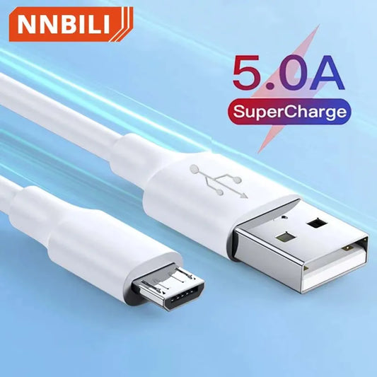 Cable Micro USB 5A de Carga Rápida para Teléfono Móvil, Compatible con Xiaomi, Samsung, Android, USB Tipo C, 7A, 10A, Cable de Datos