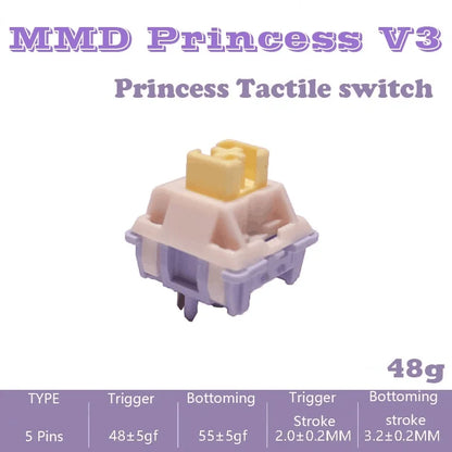 MMD Interruptor de Princesa V2/V3 – Teclado Mecánico de Sonido HIFI, Lubricado y Personalizable