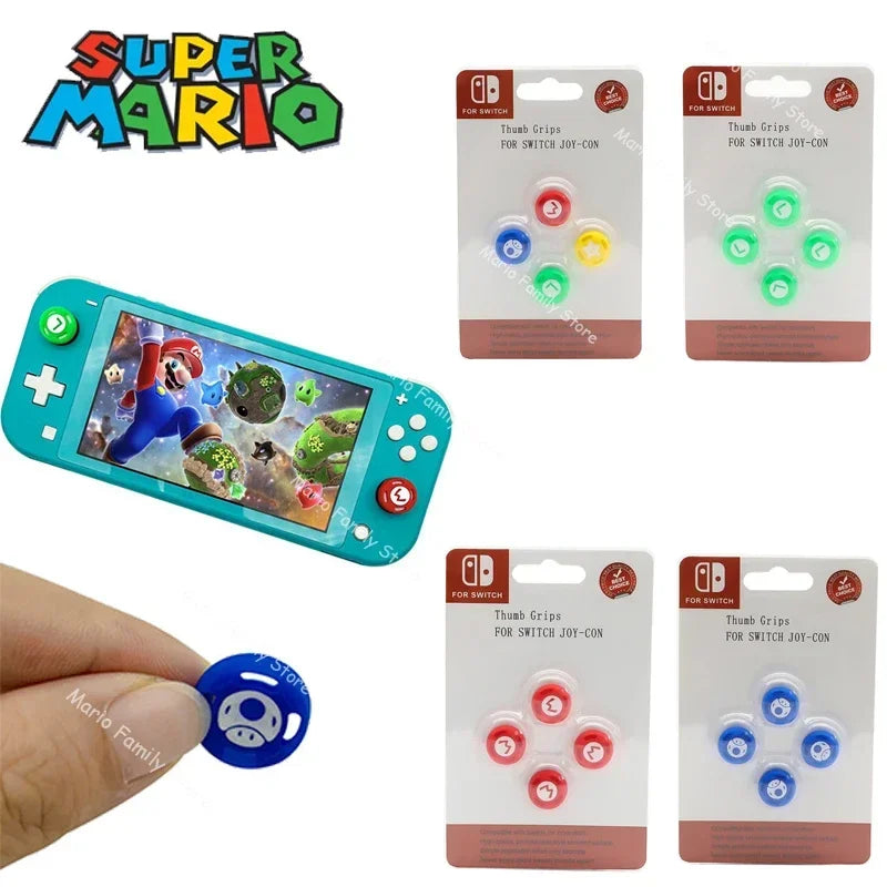 Set de 4 grips de Mario Bros para joystick de Switch oled, Nintendo Switch lite y joy-con