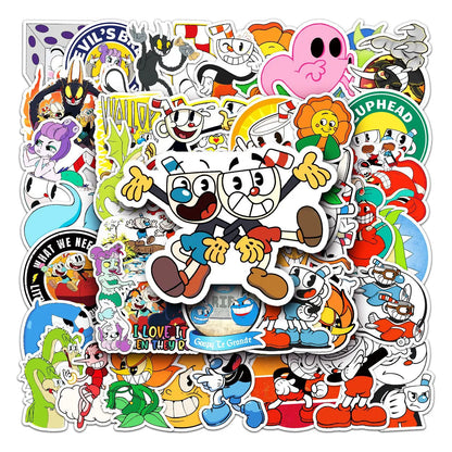 Pack de Pegatinas Retro de Graffiti de Cuphead (10/50 Piezas)