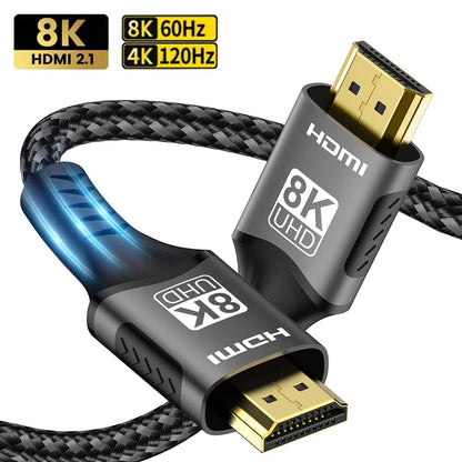 Cable HDMI 8K 60Hz - Alta Velocidad HDMI 2.1, Compatible con 4K a 120Hz, para TV, Monitor, PS4/PS5, Xbox, Apple TV