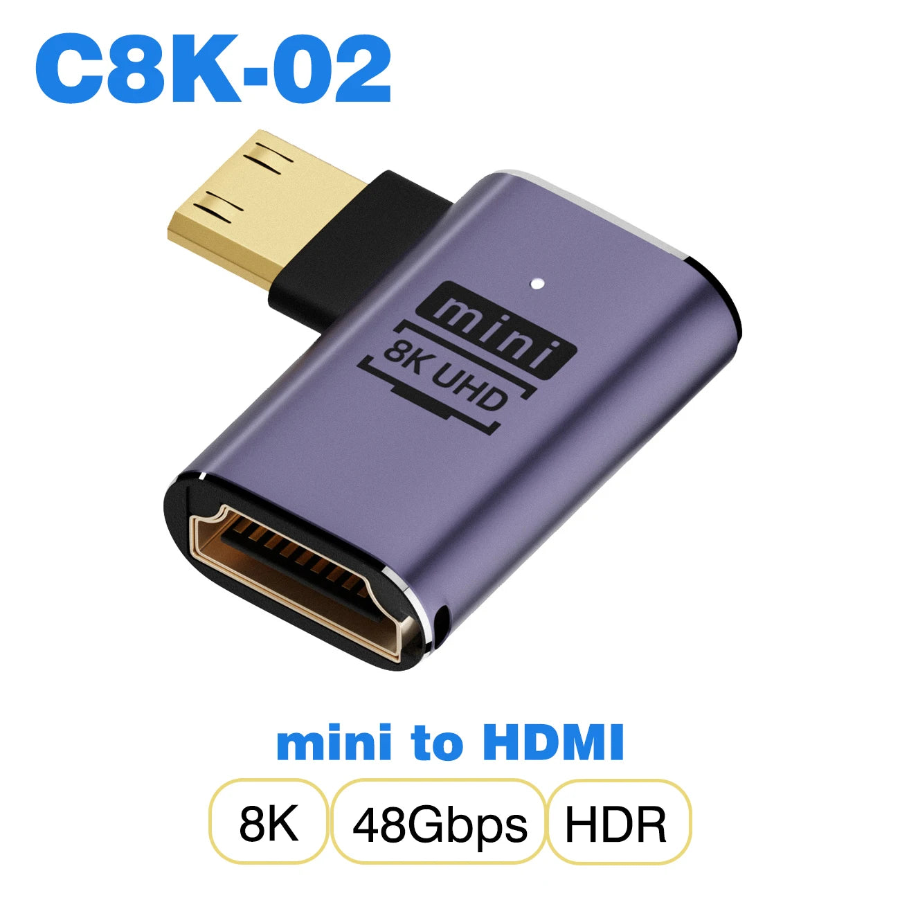 Ugrourd - Adaptador de Cable HDMI 2.1, Convertidor Mini/Micro HDMI a HDMI 2.1, 48Gbps, 8K 60Hz, 4K 120Hz para Proyector, HDTV, PS4, PS5, Ordenador Portátil y PC