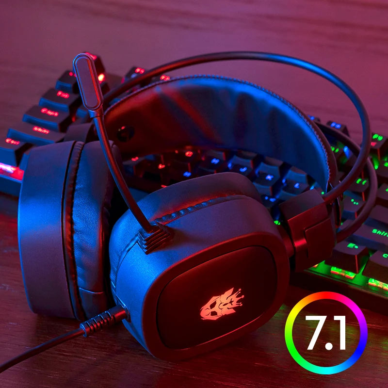 Auriculares para Juegos con Sonido Envolvente Virtual 7.1: Control por Voz y Micrófono Integrado