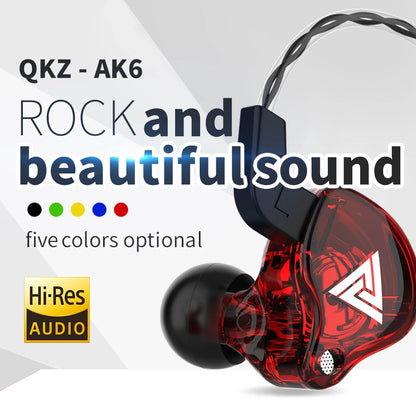 Auriculares QKZ AK6 con Cable de 3,5mm, Sonido Hi-Fi de Alta Calidad para Juegos