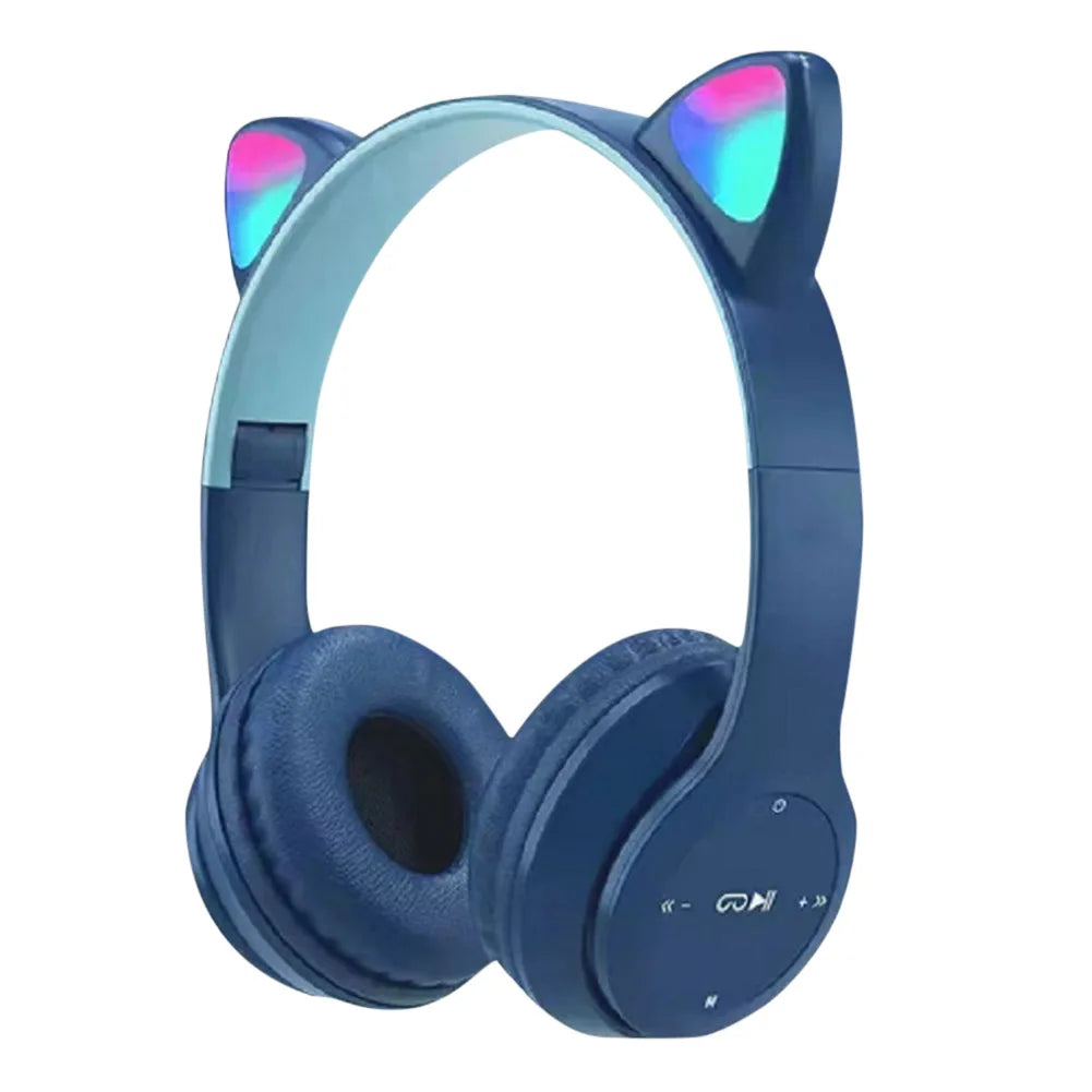 Auriculares Inalámbricos con Orejas de Gato: Luminosos y Perfectos para Niños y Niñas