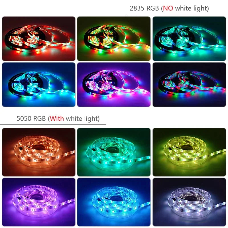 Tira LED RGB inteligente con control Bluetooth y música sync para decoración