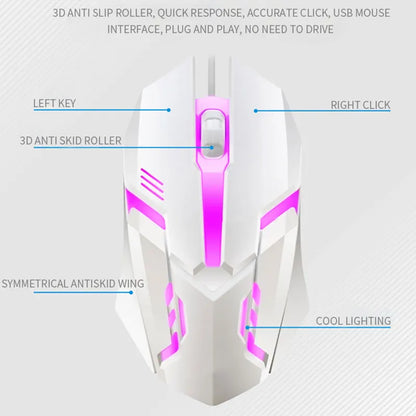 Juego Combinado de Teclado y Ratón para Gamer, LED RGB