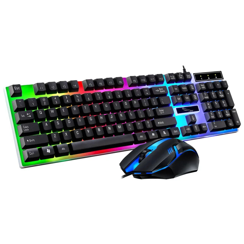 Juego Combinado de Teclado y Ratón para Gamer, LED RGB