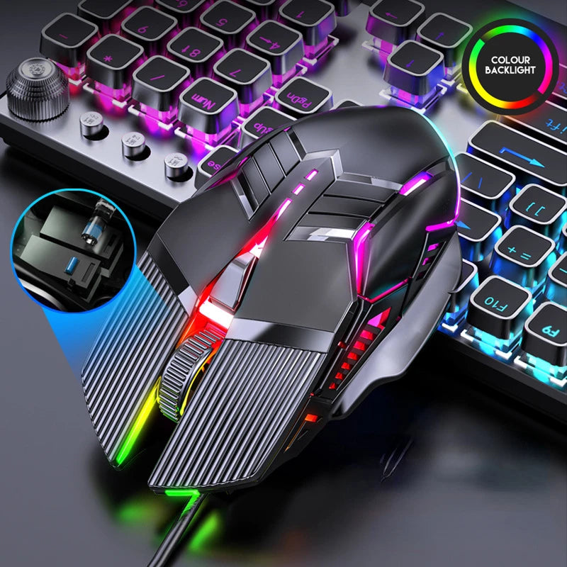 Ratón Ergonómico para Juegos RGB con Cable – 3200 DPI