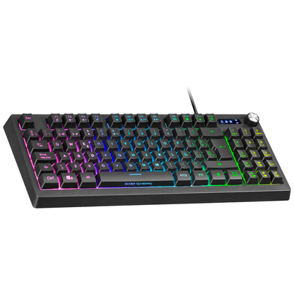 Teclado Mars gaming Mkrevo TKL RGB con pad numérico y conexión USB