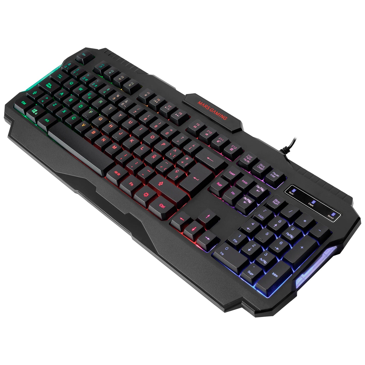 Teclado Mars gaming MRK0 RGB rainbow antighosting para gaming