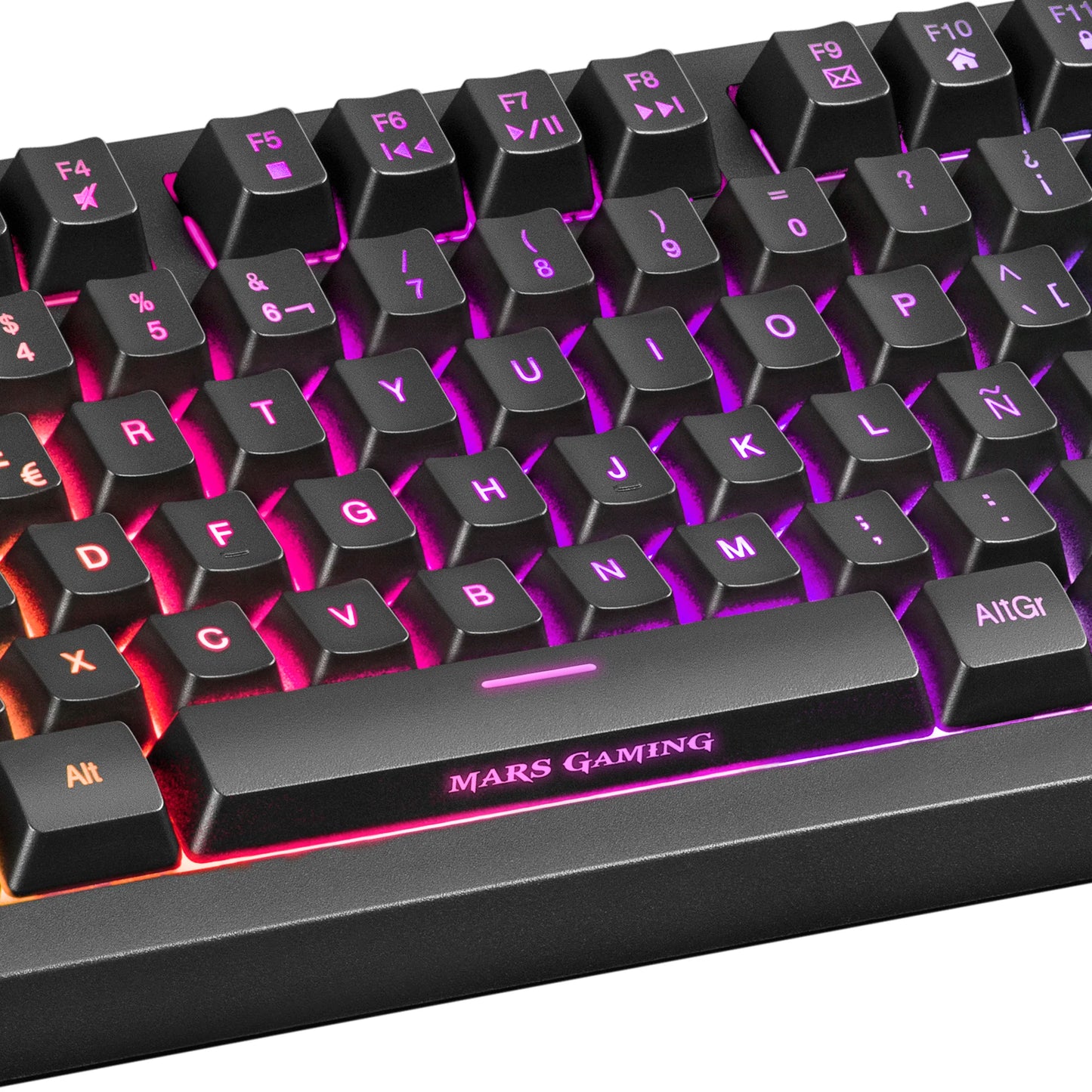 Teclado Mars gaming Mkrevo TKL RGB con pad numérico y conexión USB