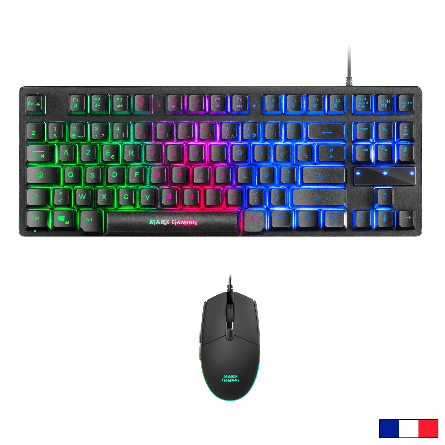 Pack teclado y ratón | Mars gaming MCPTKL TKL RGB teclado h-mech y ratón óptico ligero