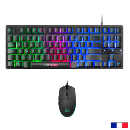 Pack teclado y ratón | Mars gaming MCPTKL TKL RGB teclado h-mech y ratón óptico ligero