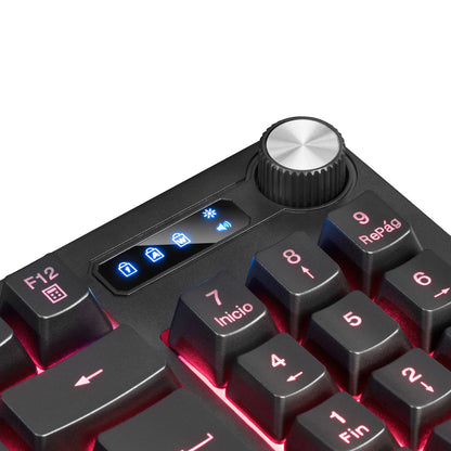 Teclado Mars gaming Mkrevo TKL RGB con pad numérico y conexión USB