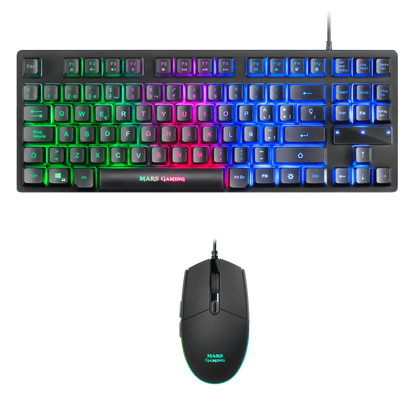 Pack teclado y ratón | Mars gaming MCPTKL TKL RGB teclado h-mech y ratón óptico ligero