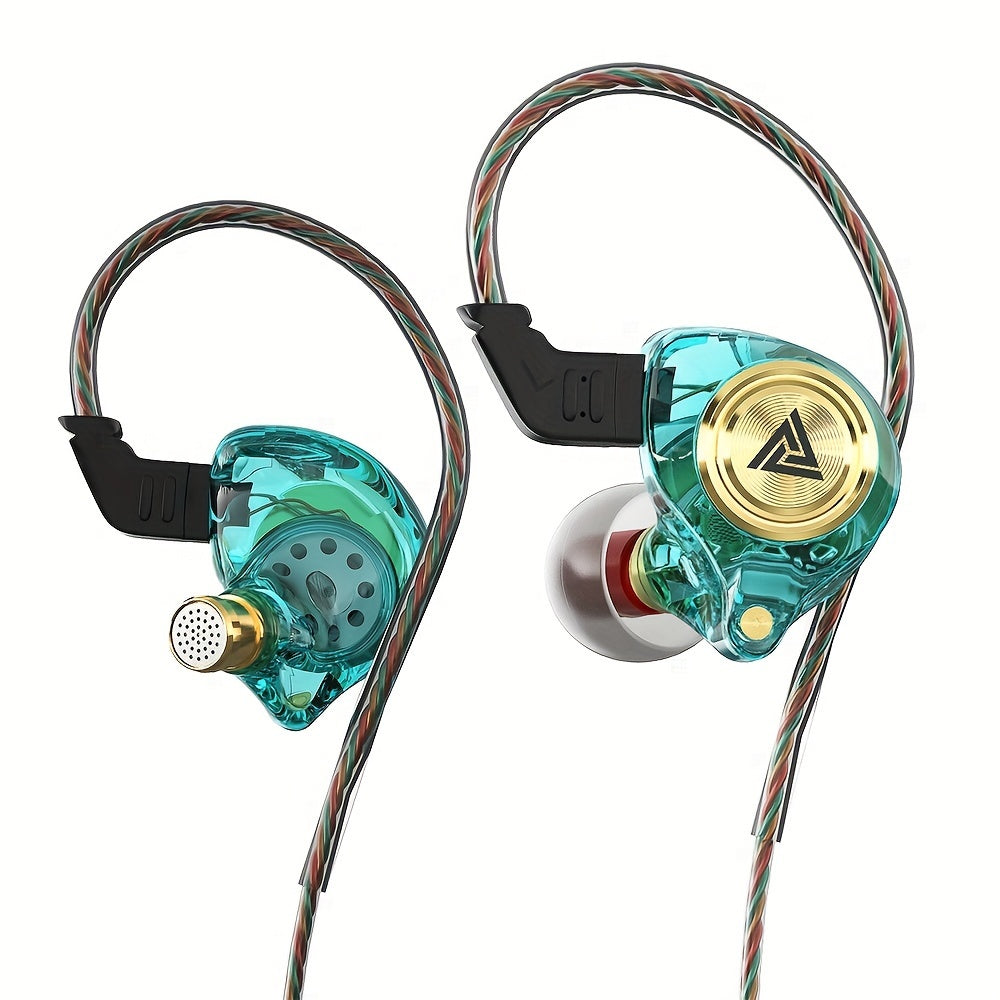 Auriculares In-Ear QKZ AK3 Transparentes de Resina Dinámica con Micrófono y Cable de 3,5mm, Aislantes de Ruido, Control de Llamadas y Cable Anti-enredos