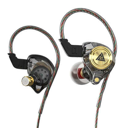 Auriculares In-Ear QKZ AK3 Transparentes de Resina Dinámica con Micrófono y Cable de 3,5mm, Aislantes de Ruido, Control de Llamadas y Cable Anti-enredos